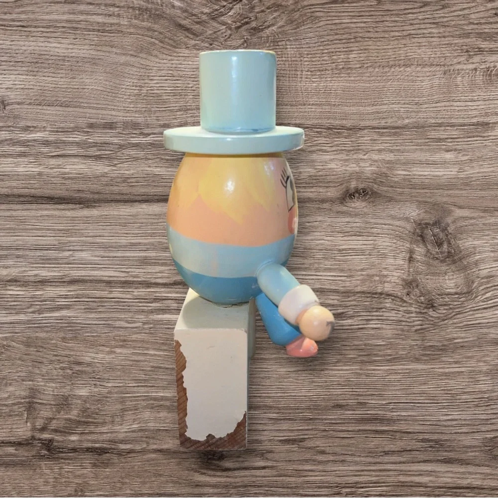 Vintage 1960's Humpty-Dumpty Wooden Pen Holder